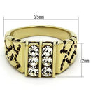 Men's Gold Band Rings TK774 Gold - Stainless Steel Ring with Crystal