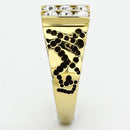 Men's Gold Band Rings TK774 Gold - Stainless Steel Ring with Crystal