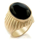 Silver Jewelry Rings Men's Pinky Rings 2W060 Gold Brass Ring with Semi-Precious in Jet Alamode Fashion Jewelry Outlet