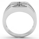 Men's Rings TK3279 Stainless Steel Ring with Epoxy in Jet