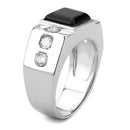 Men's Rings TK3615 Stainless Steel Ring with Synthetic in Jet