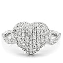 Men Sterling Silver Rings TS017 Rhodium 925 Sterling Silver Ring with CZ