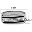 Men Sterling Silver Rings TS217 Rhodium 925 Sterling Silver Ring with CZ