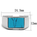 Mens Engagement Rings TK3000 Stainless Steel Ring with Synthetic