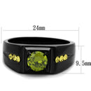 Mens Fashion Rings TK1928 - Stainless Steel Ring & CZ in Olivine color