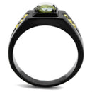 Mens Fashion Rings TK1928 - Stainless Steel Ring & CZ in Olivine color