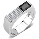 Silver Jewelry Rings Mens Stainless Steel Rings DA252 Stainless Steel Ring with CZ Alamode Fashion Jewelry Outlet