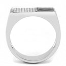Silver Jewelry Rings Mens Stainless Steel Rings DA252 Stainless Steel Ring with CZ Alamode Fashion Jewelry Outlet