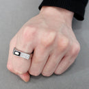 Silver Jewelry Rings Mens Stainless Steel Rings DA252 Stainless Steel Ring with CZ Alamode Fashion Jewelry Outlet