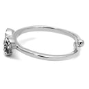 Mens Stainless Steel Rings LO4041 Rhodium Brass Ring with Crystal