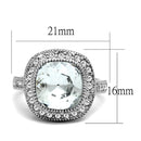 Mens Stainless Steel Rings LO4092 Rhodium Brass Ring with Crystal