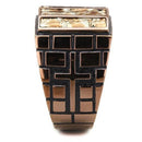 Mens Wedding Rings TK3077 Coffee light Stainless Steel Ring with Leather
