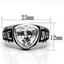 Metal Ring 3W062 Rhodium Brass Ring with AAA Grade CZ