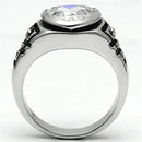 Metal Ring 3W062 Rhodium Brass Ring with AAA Grade CZ
