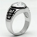Metal Ring 3W062 Rhodium Brass Ring with AAA Grade CZ