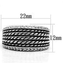Metal Ring 3W065 Rhodium Brass Ring with AAA Grade CZ