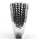Metal Ring 3W065 Rhodium Brass Ring with AAA Grade CZ