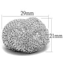 Metal Ring 3W1078 Rhodium Brass Ring with AAA Grade CZ
