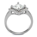 Metal Ring 3W1083 Rhodium Brass Ring with AAA Grade CZ