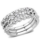 Middle Finger Ring 3W1595 Rhodium Brass Ring with AAA Grade CZ