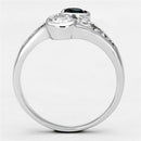 Middle Finger Ring 3W494 Rhodium Brass Ring with Synthetic in Sapphire