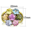 Pandora Gold Rings TK1791 Two-Tone Gold - Stainless Steel Ring with Assorted