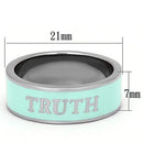 Silver Jewelry Rings Pandora Rings TK836 Stainless Steel Ring with Epoxy in Turquoise Alamode Fashion Jewelry Outlet