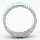 Silver Jewelry Rings Pandora Rings TK836 Stainless Steel Ring with Epoxy in Turquoise Alamode Fashion Jewelry Outlet