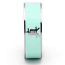 Silver Jewelry Rings Pandora Rings TK836 Stainless Steel Ring with Epoxy in Turquoise Alamode Fashion Jewelry Outlet