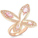 Pandora Rose Gold Rings 0W381 Rose Gold Brass Ring with AAA Grade CZ