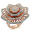 Pandora Rose Gold Rings 1W023 Rose Gold + Rhodium Brass Ring with Crystal