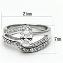 Pre Engagement Ring 3W022 Rhodium Brass Ring with AAA Grade CZ