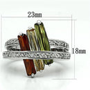Pre Engagement Ring 3W025 Rhodium Brass Ring with AAA Grade CZ