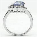 Pre Engagement Ring 3W030 Rhodium Brass Ring with AAA Grade CZ