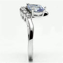 Pre Engagement Ring 3W030 Rhodium Brass Ring with AAA Grade CZ