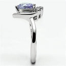 Pre Engagement Ring 3W030 Rhodium Brass Ring with AAA Grade CZ