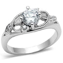 Pre Engagement Ring 3W034 Rhodium Brass Ring with AAA Grade CZ