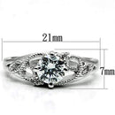 Pre Engagement Ring 3W034 Rhodium Brass Ring with AAA Grade CZ