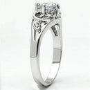 Pre Engagement Ring 3W034 Rhodium Brass Ring with AAA Grade CZ