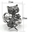 Pre Engagement Ring 3W036 Rhodium Brass Ring with Top Grade Crystal