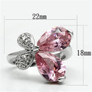 Pre Engagement Ring 3W051 Rhodium Brass Ring with AAA Grade CZ in Rose