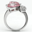 Pre Engagement Ring 3W051 Rhodium Brass Ring with AAA Grade CZ in Rose