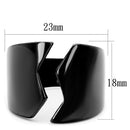 Promise Rings For Her TK2268 Light Black (Gun) Stainless Steel Ring