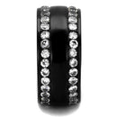 Promise Rings For Her TK2290 Black - Stainless Steel Ring with CZ