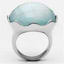 Promise Rings TK637 Stainless Steel Ring with Synthetic in Sea Blue