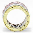 Proposal Ring 3W473 Tricolor Brass Ring with AAA Grade CZ
