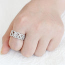 Right Hand Ring 3W1577 Rhodium Brass Ring with AAA Grade CZ