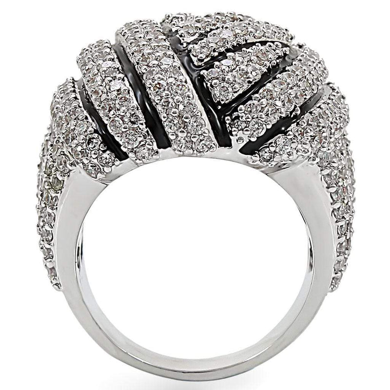 Rings For Sale 1W016 Rhodium Brass Ring with AAA Grade CZ