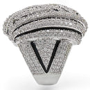 Rings For Sale 1W016 Rhodium Brass Ring with AAA Grade CZ