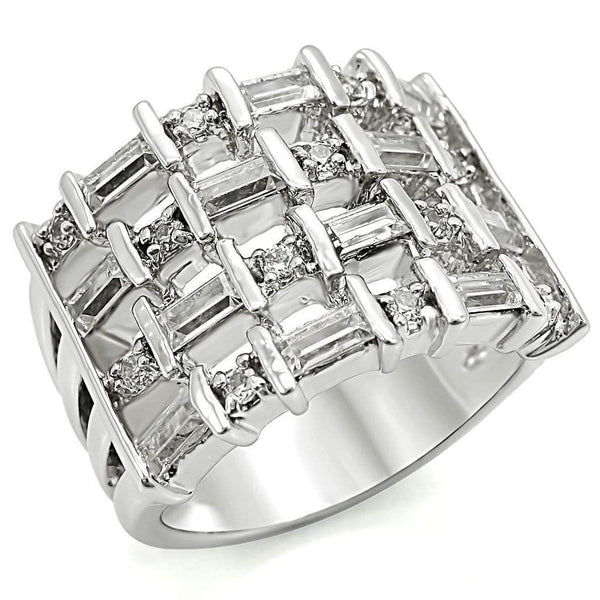 Rings For Sale 1W024 Rhodium Brass Ring with AAA Grade CZ